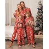 image:imageEkouaer Christmas Onesie Matching Family Elk Antler Hooded Zipper One Piece Long Sleeve Pajamas with Pockets SXXLSnowman Red