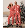 image:imageEkouaer Christmas Onesie Matching Family Elk Antler Hooded Zipper One Piece Long Sleeve Pajamas with Pockets SXXLSnowman Red