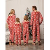 image:imageEkouaer Christmas Onesie Matching Family Elk Antler Hooded Zipper One Piece Long Sleeve Pajamas with Pockets SXXLSnowman Red