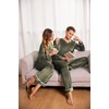 image:imageEkouaer Couples Matching Pajamas Sets Velvet PJs Set for Men and Women Velour Long Sleeve Sleepwear SXXLArmy Green