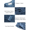image:imageEkouaer Couples Matching Pajamas Sets Velvet PJs Set for Men and Women Velour Long Sleeve Sleepwear SXXLBlue