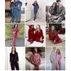image:imageEkouaer Couples Matching Pajamas Sets Velvet PJs Set for Men and Women Velour Long Sleeve Sleepwear SXXLBrown