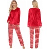 image:imageEkouaer Couples Matching Pajamas Sets Velvet PJs Set for Men and Women Velour Long Sleeve Sleepwear SXXLChristmas Red