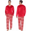 image:imageEkouaer Couples Matching Pajamas Sets Velvet PJs Set for Men and Women Velour Long Sleeve Sleepwear SXXLChristmas Red