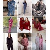 image:imageEkouaer Couples Matching Pajamas Sets Velvet PJs Set for Men and Women Velour Long Sleeve Sleepwear SXXLNavy