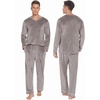 image:imageEkouaer Couples Matching Pajamas Sets Velvet PJs Set for Men and Women Velour Long Sleeve Sleepwear SXXLPink