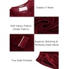 image:imageEkouaer Couples Matching Pajamas Sets Velvet PJs Set for Men and Women Velour Long Sleeve Sleepwear SXXLWine Red