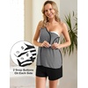 image:imageEkouaer Maternity Nursing Pajamas Sleepwear Set Shorts Striped for Hospital HomeBlackstriped