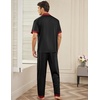 image:imageEkouaer Men Satin Silk Pajamas Set 2 Piece Button Down Sleepwear Long Pants Loungewear with PocketsBlack Red