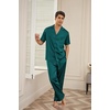 image:imageEkouaer Men Satin Silk Pajamas Set 2 Piece Button Down Sleepwear Long Pants Loungewear with PocketsGreen