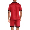 image:imageEkouaer Men Satin Silk Pajamas Set with Pockets Sleepwear Shorts Satin Summer Loungewear 2 Piece Button Down Set S3XL01 Red