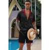 image:imageEkouaer Men Satin Silk Pajamas Set with Pockets Sleepwear Shorts Satin Summer Loungewear 2 Piece Button Down Set S3XLBlack