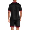 image:imageEkouaer Men Satin Silk Pajamas Set with Pockets Sleepwear Shorts Satin Summer Loungewear 2 Piece Button Down Set S3XLBlack