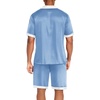 image:imageEkouaer Men Satin Silk Pajamas Set with Pockets Sleepwear Shorts Satin Summer Loungewear 2 Piece Button Down Set S3XLBlue
