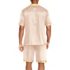 image:imageEkouaer Men Satin Silk Pajamas Set with Pockets Sleepwear Shorts Satin Summer Loungewear 2 Piece Button Down Set S3XLChampagne
