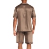 image:imageEkouaer Men Satin Silk Pajamas Set with Pockets Sleepwear Shorts Satin Summer Loungewear 2 Piece Button Down Set S3XLGeometric Gold