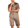 image:imageEkouaer Men Satin Silk Pajamas Set with Pockets Sleepwear Shorts Satin Summer Loungewear 2 Piece Button Down Set S3XLGeometric Gold