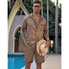 image:imageEkouaer Men Satin Silk Pajamas Set with Pockets Sleepwear Shorts Satin Summer Loungewear 2 Piece Button Down Set S3XLGeometric Gold