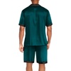 image:imageEkouaer Men Satin Silk Pajamas Set with Pockets Sleepwear Shorts Satin Summer Loungewear 2 Piece Button Down Set S3XLLake Green