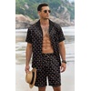 image:imageEkouaer Men Satin Silk Pajamas Set with Pockets Sleepwear Shorts Satin Summer Loungewear 2 Piece Button Down Set S3XLMartini