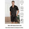 image:imageEkouaer Men Satin Silk Pajamas Set with Pockets Sleepwear Shorts Satin Summer Loungewear 2 Piece Button Down Set S3XLMartini
