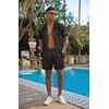 image:imageEkouaer Men Satin Silk Pajamas Set with Pockets Sleepwear Shorts Satin Summer Loungewear 2 Piece Button Down Set S3XLMartini