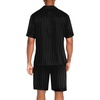 image:imageEkouaer Men Satin Silk Pajamas Set with Pockets Sleepwear Shorts Satin Summer Loungewear 2 Piece Button Down Set S3XLStripe Black