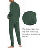 image:imageEkouaer Mens One Piece Pajama Thermal Full Button Union Suit Long Sleeve Onesie with Button Flap SXXLArmy Green