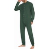image:imageEkouaer Mens One Piece Pajama Thermal Full Button Union Suit Long Sleeve Onesie with Button Flap SXXLArmy Green