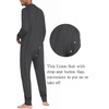 image:imageEkouaer Mens One Piece Pajama Thermal Full Button Union Suit Long Sleeve Onesie with Button Flap SXXLDark Grey