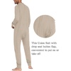 image:imageEkouaer Mens One Piece Pajama Thermal Full Button Union Suit Long Sleeve Onesie with Button Flap SXXLOatmeal