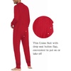 image:imageEkouaer Mens One Piece Pajama Thermal Full Button Union Suit Long Sleeve Onesie with Button Flap SXXLRed