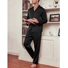 image:imageEkouaer Mens Silk Pajama Set Long Satin Loungewear 2 Piece Pjs Classic Button Down Sleepwear SXXLBlack