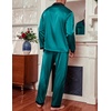 image:imageEkouaer Mens Silk Pajama Set Long Satin Loungewear 2 Piece Pjs Classic Button Down Sleepwear SXXLBlue Green