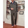 image:imageEkouaer Mens Silk Pajama Set Long Satin Loungewear 2 Piece Pjs Classic Button Down Sleepwear SXXLPat1clover