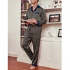 image:imageEkouaer Mens Silk Pajama Set Long Satin Loungewear 2 Piece Pjs Classic Button Down Sleepwear SXXLPat1clover