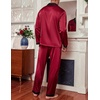 image:imageEkouaer Mens Silk Pajama Set Long Satin Loungewear 2 Piece Pjs Classic Button Down Sleepwear SXXLRed Black