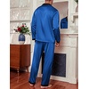 image:imageEkouaer Mens Silk Pajama Set Long Satin Loungewear 2 Piece Pjs Classic Button Down Sleepwear SXXLRoyal Blue
