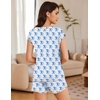 image:imageEkouaer Pajama Set for Women Short Sleeve Tops and Shorts Set 2 Piece Pjs Classic Loungewear with PocketsCartoon Blue Monkey