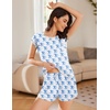 image:imageEkouaer Pajama Set for Women Short Sleeve Tops and Shorts Set 2 Piece Pjs Classic Loungewear with PocketsCartoon Blue Monkey