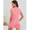 image:imageEkouaer Pajama Set for Women Short Sleeve Tops and Shorts Set 2 Piece Pjs Classic Loungewear with PocketsCartoon Pink Leopard Print