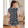 image:imageEkouaer Pajama Set for Women Short Sleeve Tops and Shorts Set 2 Piece Pjs Classic Loungewear with PocketsGrey Stars