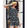 image:imageEkouaer Pajama Set for Women Short Sleeve Tops and Shorts Set 2 Piece Pjs Classic Loungewear with PocketsGrey Stars