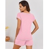 image:imageEkouaer Pajama Set for Women Short Sleeve Tops and Shorts Set 2 Piece Pjs Classic Loungewear with PocketsPink Dot