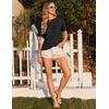 image:imageEkouaer Pajama Set for Women Viscose from Bamboo Short Sleeve Tops and Shorts Set 2 Piece Lounge SetBlack