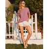 image:imageEkouaer Pajama Set for Women Viscose from Bamboo Short Sleeve Tops and Shorts Set 2 Piece Lounge SetDark Pink