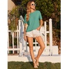 image:imageEkouaer Pajama Set for Women Viscose from Bamboo Short Sleeve Tops and Shorts Set 2 Piece Lounge SetGreen