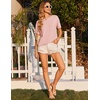 image:imageEkouaer Pajama Set for Women Viscose from Bamboo Short Sleeve Tops and Shorts Set 2 Piece Lounge SetPink