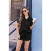 image:imageEkouaer Pajama for Women Set Short Sleeve Button Down Pajamas Sets Soft Lounge Sets for Women Sleepwear PJSBlack