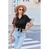 image:imageEkouaer Pajama for Women Set Short Sleeve Button Down Pajamas Sets Soft Lounge Sets for Women Sleepwear PJSBlack